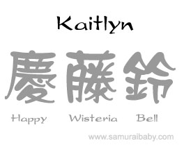 Kaitlyn japanese kanji name